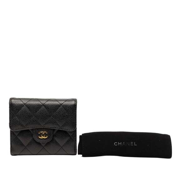 CHANEL Black Caviar Leather Logo Wallet - Picture 8 of 8